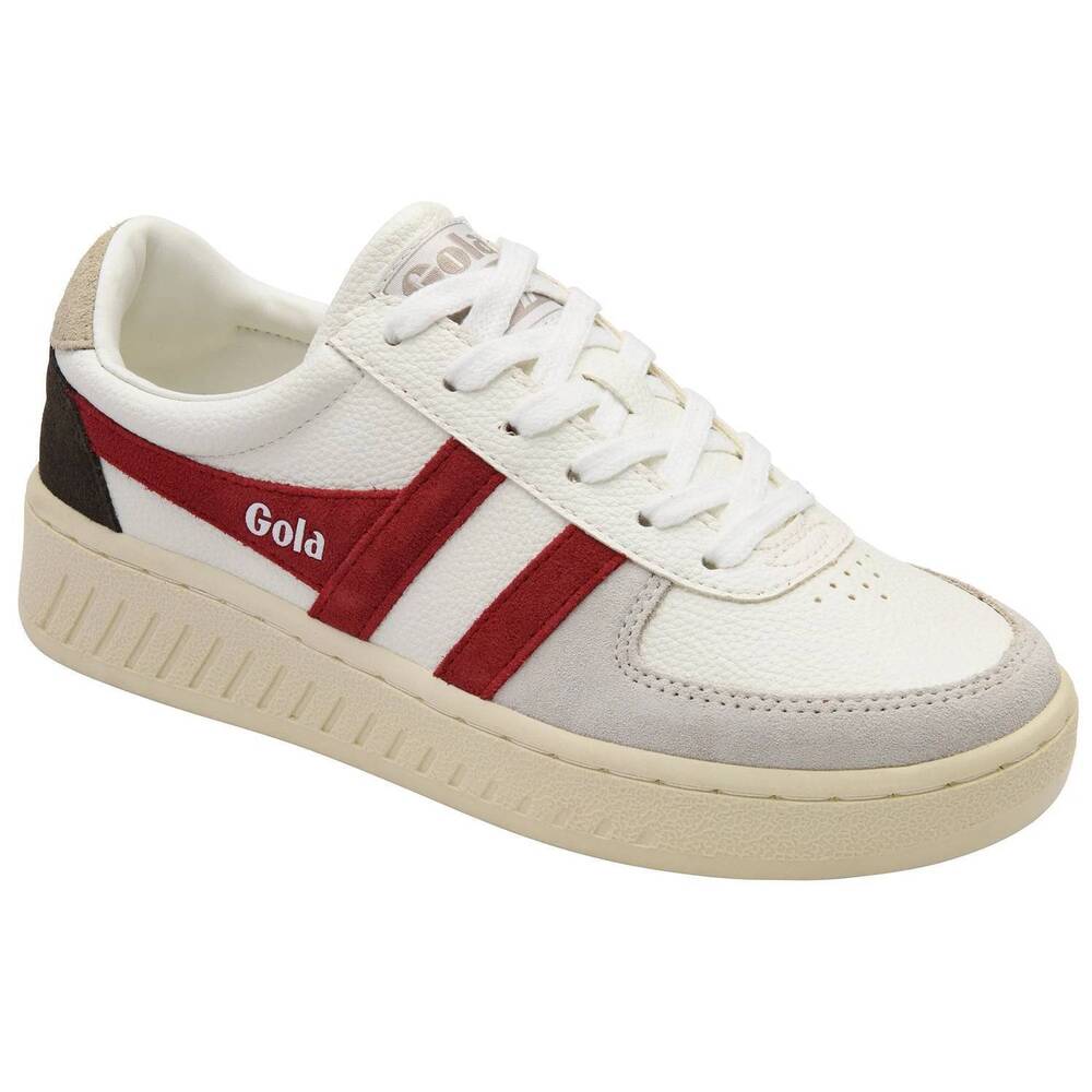 NEW GOLA women's grandslam trident sneakers in white/ lollipop/ bone